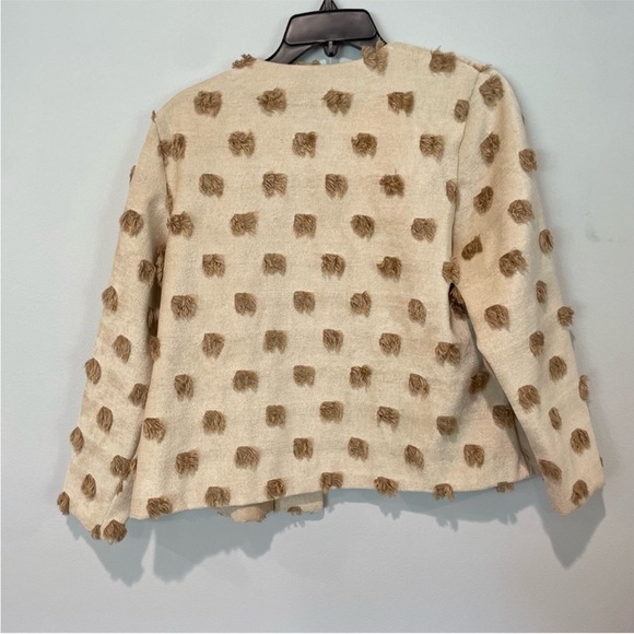 Vintage Style HomeMade Cream and Brown open front Jacket Fringe pattern design - Picture 4 of 4